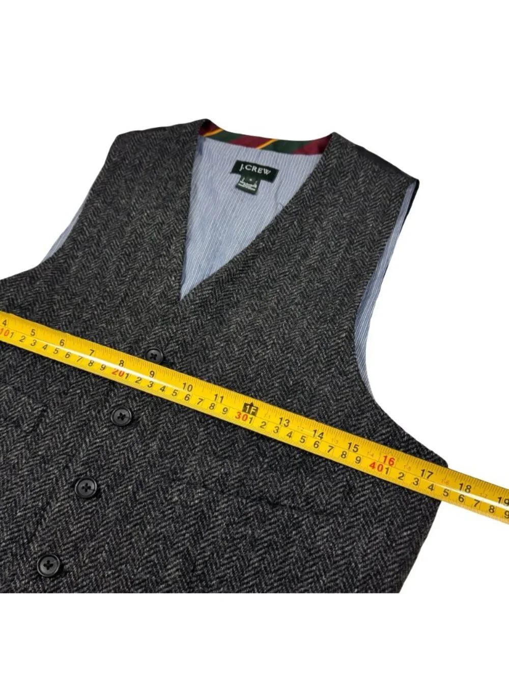 J Crew Moon Tweed Vest Waistcoat S Gray Herringbone Wool Heritage Old Money